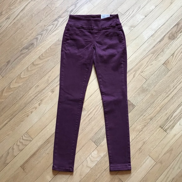 SO Jeggings NEW Womens XS Extra Small Maroon Super Stretch Skinny Mid Rise - Picture 5 of 12